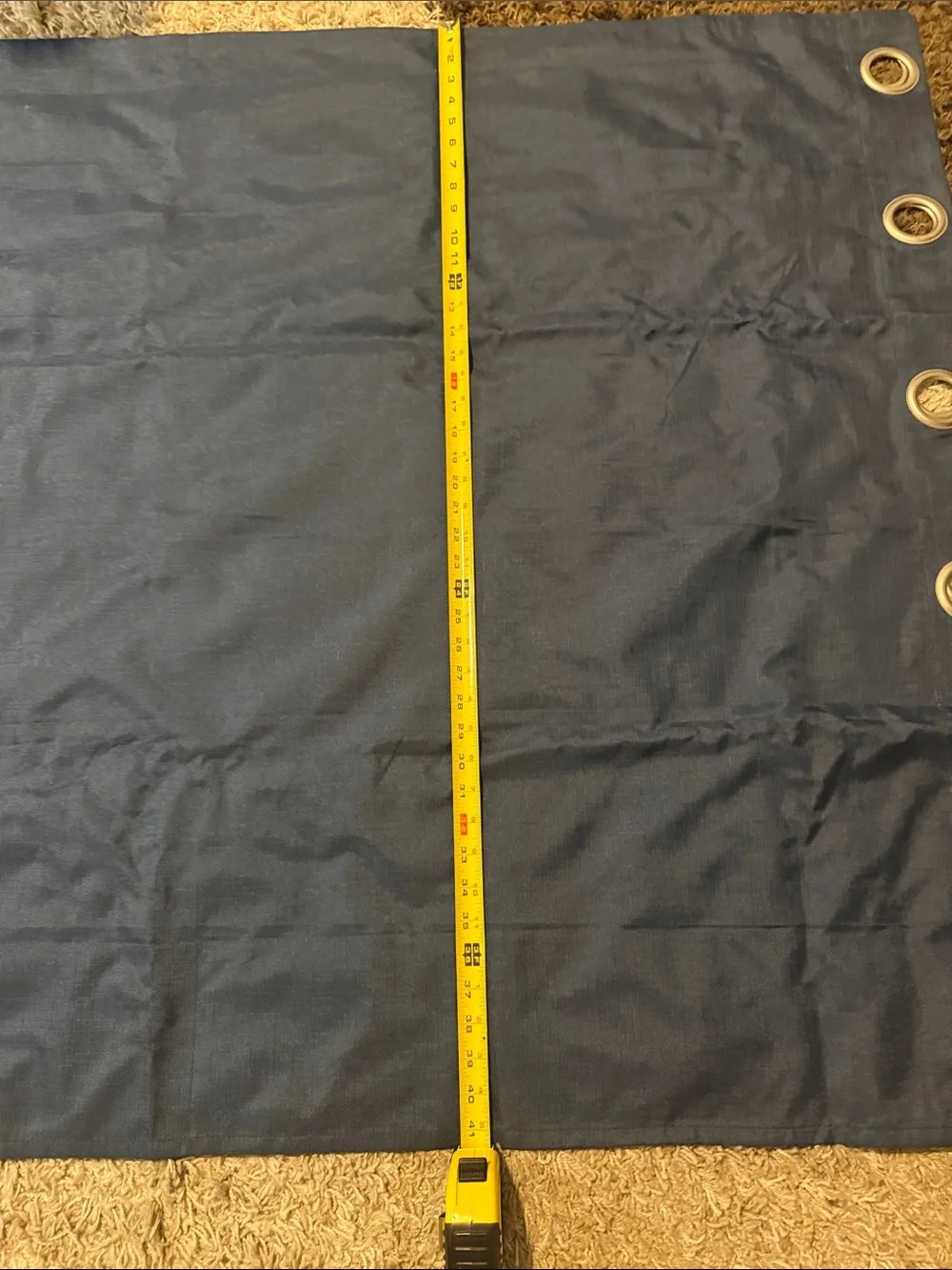 Eclipse Navy Blue Grommet Curtain Panel x2